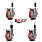 Service Caster 5'' Red Poly Swivel 1-1/8'' Expanding Stem Caster Set Total Lock Brake, 4PK SCC-EXTTL20S514-PPUB-RED-118-4 - alternate 4